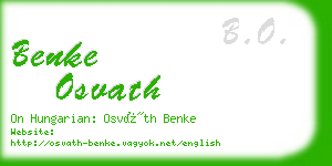 benke osvath business card